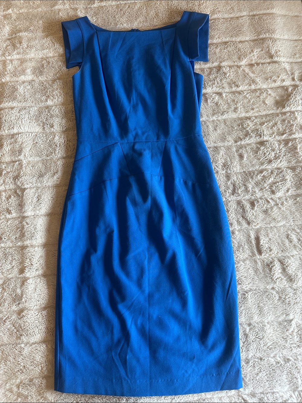 Single Electric Blue Midi Sheath Dress